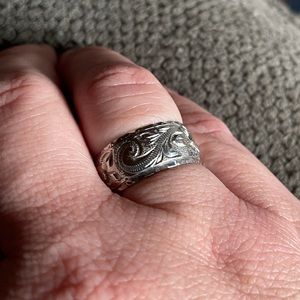 Thick White Gold Band